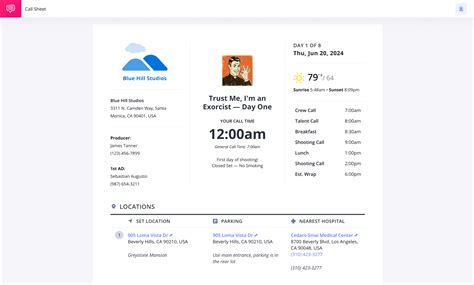 How to Make a Call Sheet in StudioBinder — Step by Step