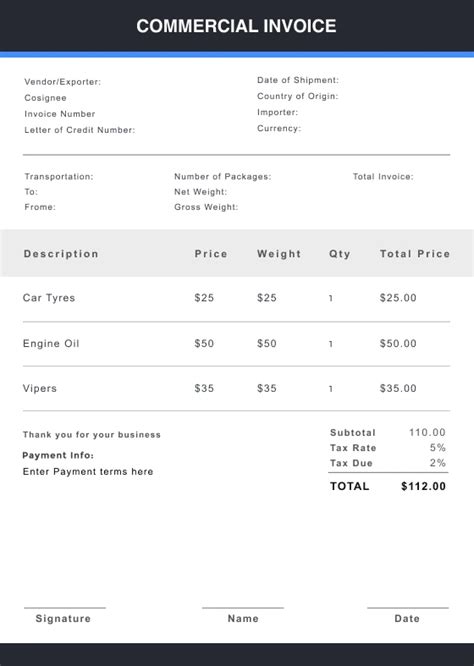 How to Make a Commercial Invoice A StepbyStep Guide