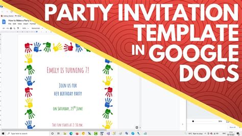 How to Make a Party Invitation Template in Google Docs YouTube