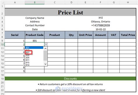 How to Make a Price List in Excel (Step by Step Guidelines) ExcelDemy