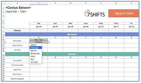 How to Make a Restaurant Work Schedule (with Free Excel Template)
