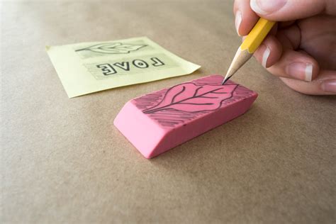 How to Make a Rubber Stamp from an Eraser DIY - Doodlecraft