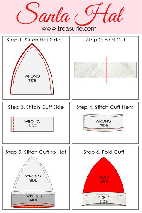 How to Make a Santa Hat {Free Santa Hat Pattern PDF} TREASURIE