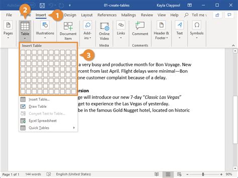 How to Make a Table in Word ElisabethgroYork