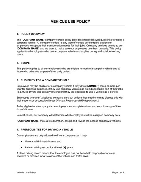 How to Make a Vehicle Policy Free & Premium Templates