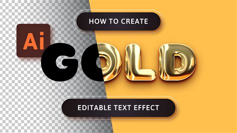 How to Make an Exquisite Gold Text Effect in Adobe Illustrator YouTube