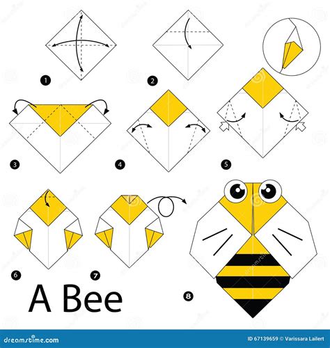 How to Make an Origami Bee Step by Step Instructions Free Printable Papercraft Templates