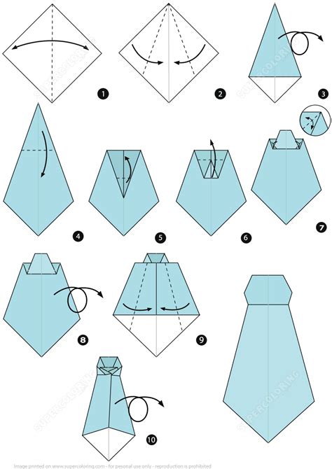 How to Make an Origami Necktie Step by Step Instructions Free