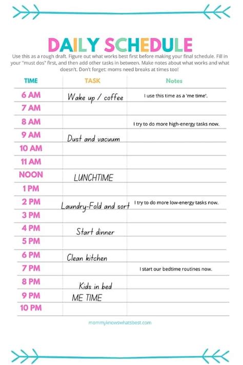 How to Make the Best StayatHome Mom Daily Schedule +Free Printable