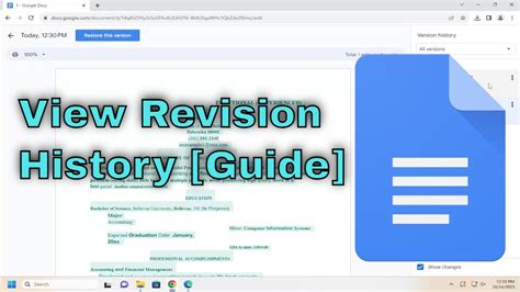 How to Manage Revision History in Google Docs