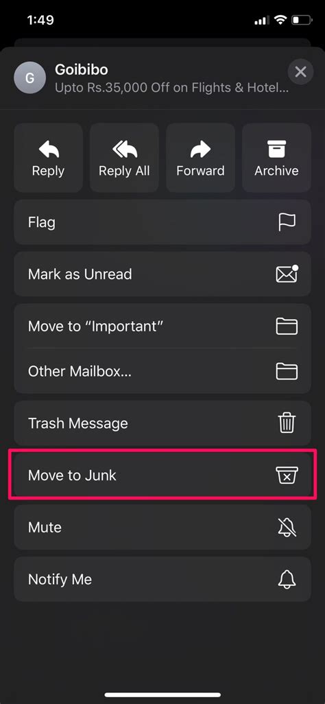 How to Mark Email as Spam on iPhone by Moving to Junk Folder