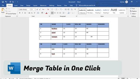 How to Merge Tables in MS Word YouTube