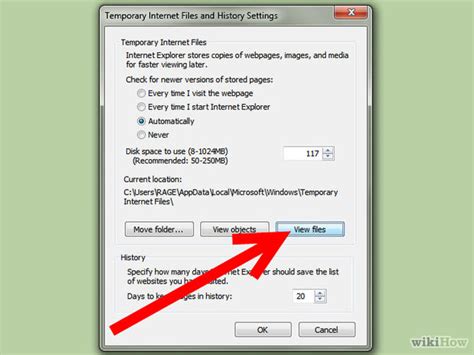 How to Move IE Temporary Internet Files Folder to Default Location