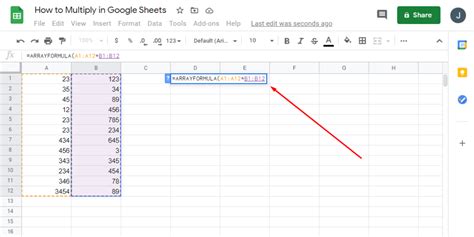 How to Multiply in Google Sheets