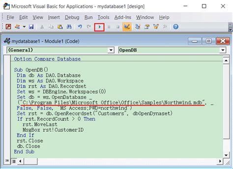 How to Open Access Database VBA Code without Password?