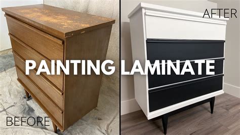 How to Paint Laminate Furniture Black and White Edition