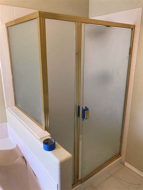 How to Paint a Brass Shower Frame for $30 (Shower Door DIY)