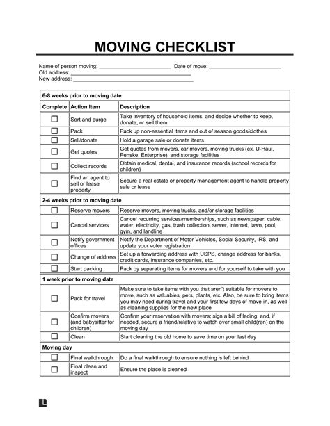 How to Plan a Big Move + FREE Printable Moving Checklist! Moving
