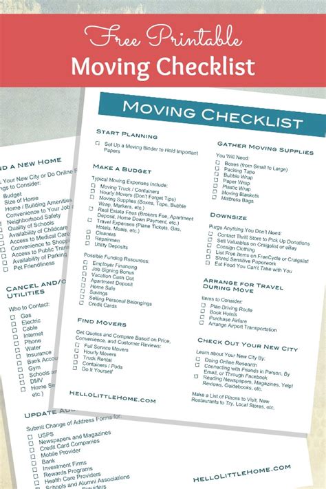 How to Plan a Big Move + Free Printable Moving Checklist