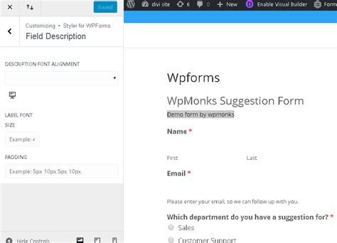 How to Position the Field Description Above the Form Field WPForms