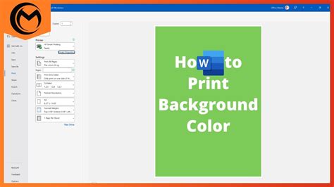 How to Print Background Color & Image In MS Word YouTube