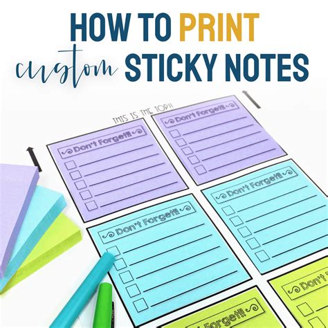 How to Print Custom Sticky Notes with a Free Template Custom sticky