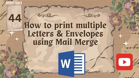 How to Print Multiple Letters at once Using Microsoft Word Mail Merge