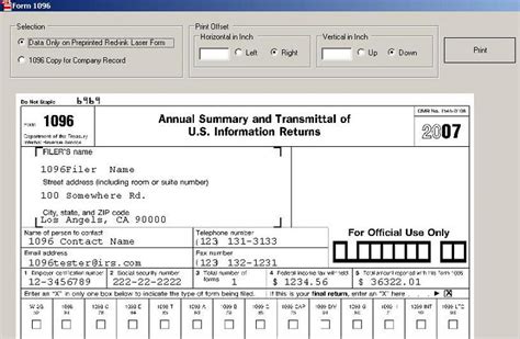 How to Print a 1096 Form Tax Software & Web Support Services