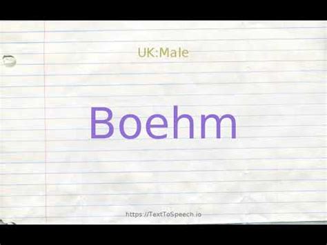 How to Pronounce bobby boehm PronounceHippo.com