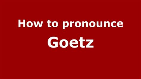 How to Pronounce teri goetz PronounceHippo.com