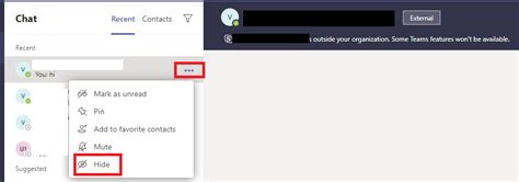 How to Remove External user In MS Teams individual chat