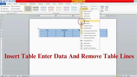 How to Remove Gridlines from Microsoft Word Tables YouTube
