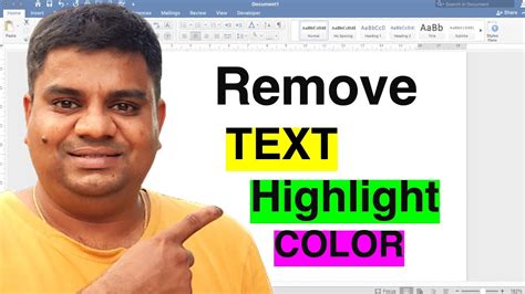 How to Remove Text Highlight Color in Word YouTube