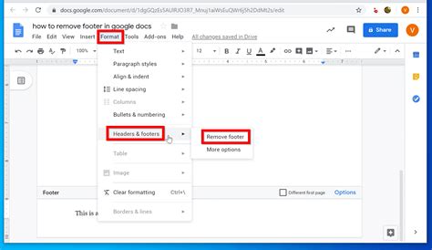 How to Remove a Footer in Google Docs