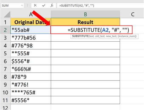 How to Remove a Specific Character from a String in Excel