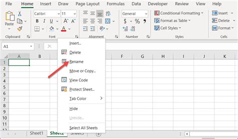 How to Rename a Worksheet in Excel
