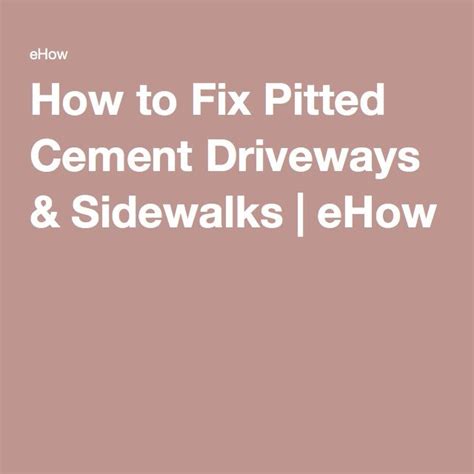 How to Repair Pitted Concrete eHow