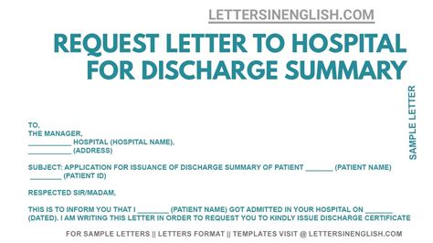 How to Request Discharge Summary from Hospital Letters in English