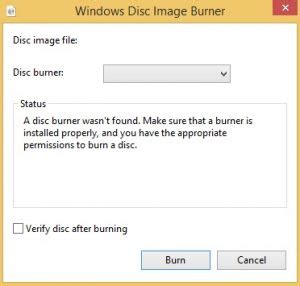 How to Resolve the "A disc burner wasn