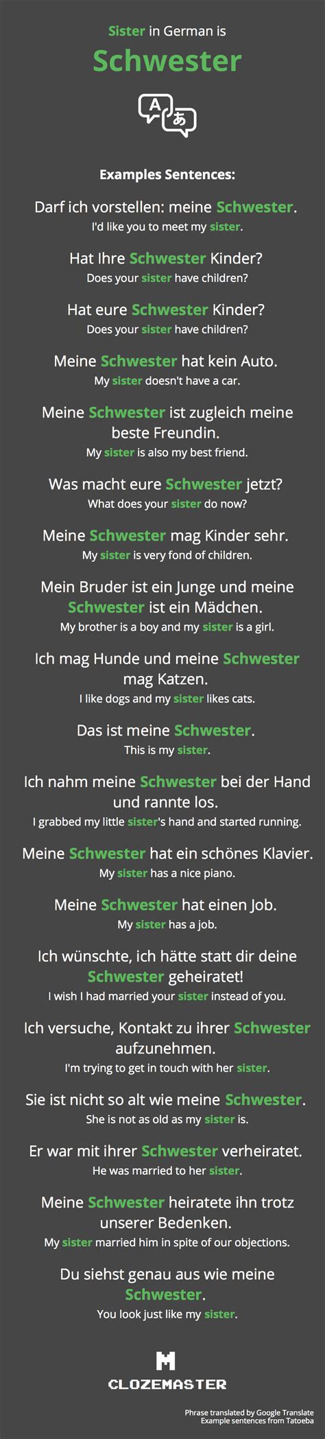 How to Say Sister in German - Clozemaster