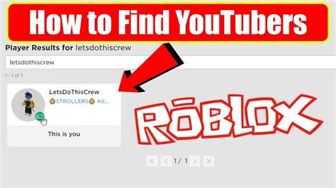 How to Search for People in ROBLOX YouTube