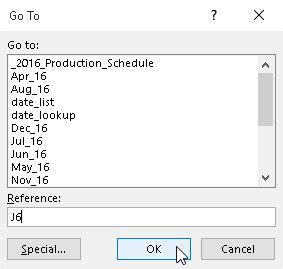 How to Select Cells with the GoTo Feature in Excel 2016