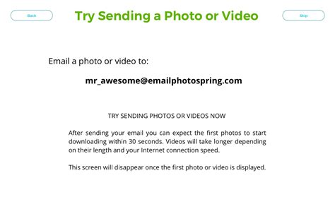 How to Send Photos to the Frame Using a Frame Email Address