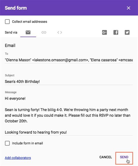 How to Send a Form via Email