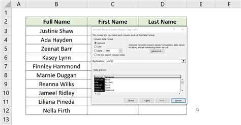How to Separate First and Last Names in Excel