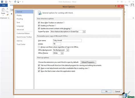 How to Set Selection Preferences in Word 2016