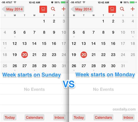 How to Set the iOS Calendar to Start on a Monday Instead of Sunday