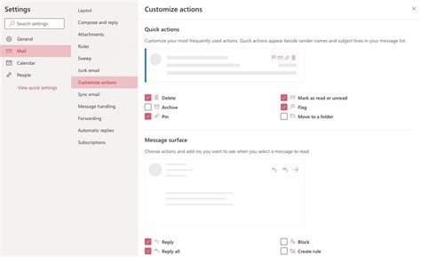 How to Set up One Click Actions for Emails in Outlook com