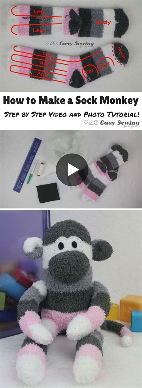 How to Sew a Sock Monkey. Free Sewing Pattern and Tutorial.