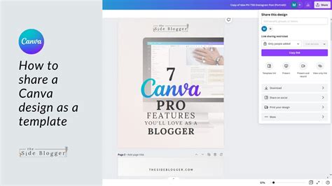 How to Share a Canva Design as a Template YouTube